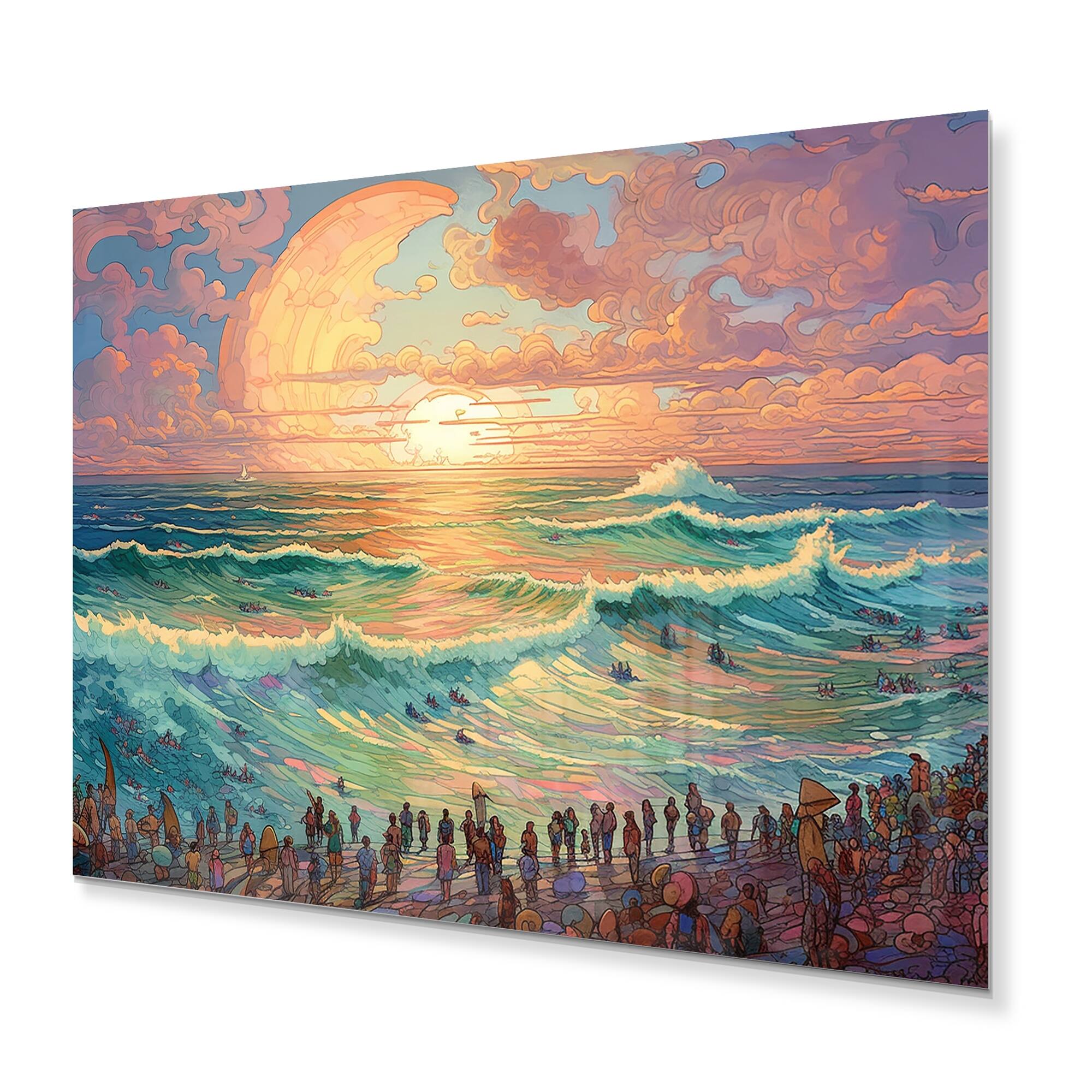 Designart "Ocean In All It"S Beaty I" Modern Landscape Beach Metal Wall
